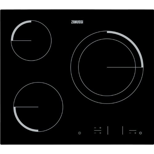 Zanussi Placa ZEV6331BBA 3VITRO TOUCHq, 1800 W, Vidrio y cerámica, Negro