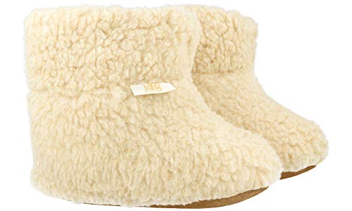 Zapatillas De Casa Calientes Hechas De Lana De Oveja 100% Natural Unisex (40 EU, Beige 966)