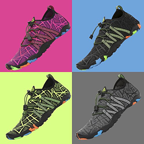 Zapatos de Agua para Buceo Snorkel Surf Piscina Playa Vela Mar Río Aqua Cycling Deportes Acuáticos Calzado de Natación Escarpines para Mujer,Morado 37