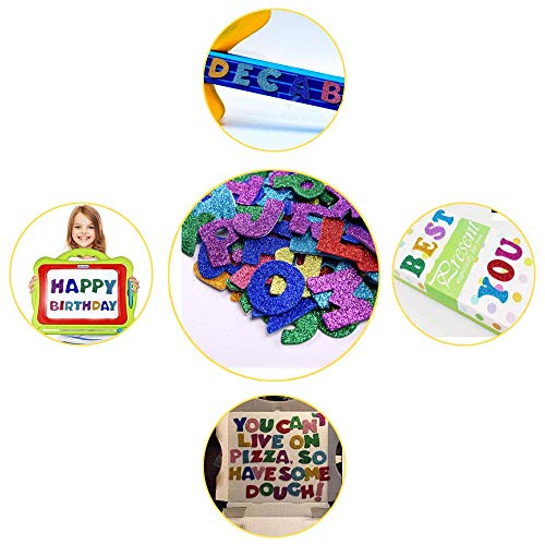 ZARRS Pegatina de Espuma Brillo,100 Pack Pegatina de Letras Autoadhesiva Brillante Pegatinas para Manualidades Scrapbooking Niños Colores Variados EVA 4 Sets