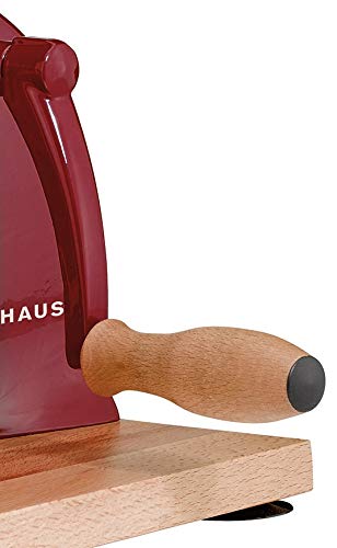 Zassenhaus - Cortador de pan clásico en color rojo, cortador universal, sostenible, sin consumo de energía, utensilios de cocina, antiquitos para el hogar