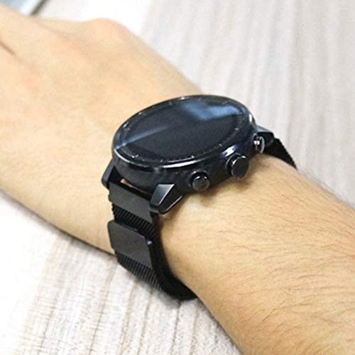 ZDYS Correa Reloj Resistente al Desgaste Suave Magnético Ajustable Metal Tejido Fácil Instalar Pulsera Ligera Moda Ergonómico Ajuste Directo Correa Repuesto para i Amazfti Verge(Negro)