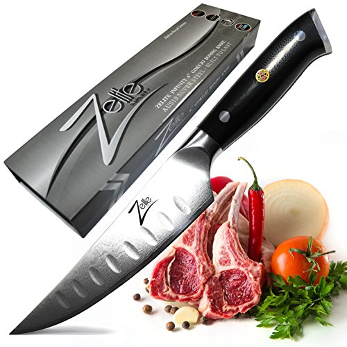 Zelite Infinity Cuchillo Deshuesar 15 cm – Utensilios Cocina Serie Alpha Royal – Acero de Damasco Ja-ponés AUS10 de 67 Capas – Cuchillos Carne Afilado de Navaja, Cuchillos Cocina Hoja Curva Granton