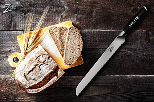Zelite Infinity, Cuchillo Pan 25 cm- Utensilios Cocina Serie Comfort-Pro – Acero Inoxidable Alemán de Alto Contenido en Carbono – Cuchillos Cocina Afilado de Navaja, Supercómodo