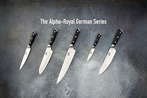 Zelite Infinity Cuchillos Cocina Cuchillo de Chef 25cm – Serie Alemana Alpha-Royal – Cuchillos Cocina Profesional Acero Inoxidable Alemán – Cuchillos Japoneses con Mango de Pakkawood y Funda de Cuero