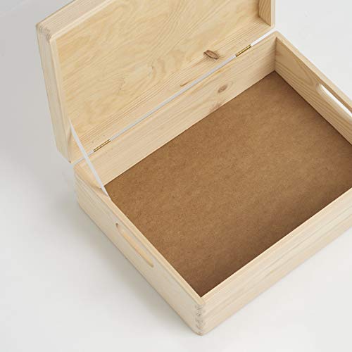 Zeller 13151 Caja Multiusos con Tapa, Madera, Marrón, 40x30x14 cm