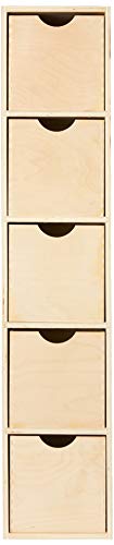 Zeller 13195 - Cajonera de Abedul con 5 cajones, 21 x 16 x 86 cm, Color Natural