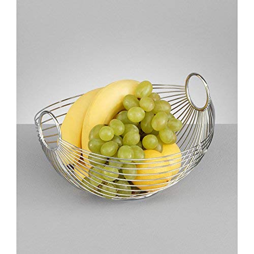 Zeller 24895 Frutero, Ovalado, Metal, Plateado, 27.5x26x15 cm