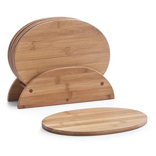 Zeller 25266 Soporte de Tablas para Cortar, Madera, Marrón, 24x8x19 cm, 7 Unidades