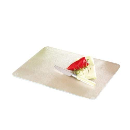 Zeller 26201 Tabla para Cortar de Cristal, Transparente Blanco, 40x30x3 cm