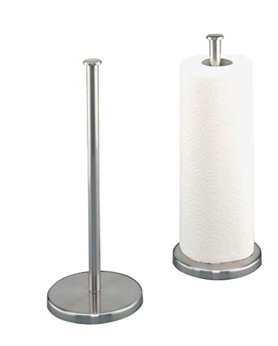 Zeller 27242 Soporte para Paños de Cocina, Acero Inoxidable, Gris, 13x13x32 cm