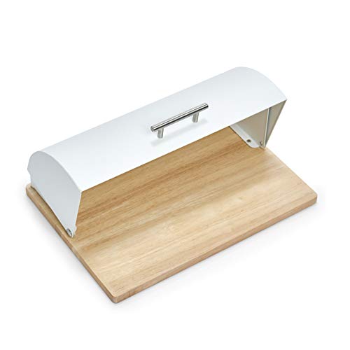 Zeller 27283 Panera de Árbol de Caucho, Metal, Blanco, 39x28x16.3 cm