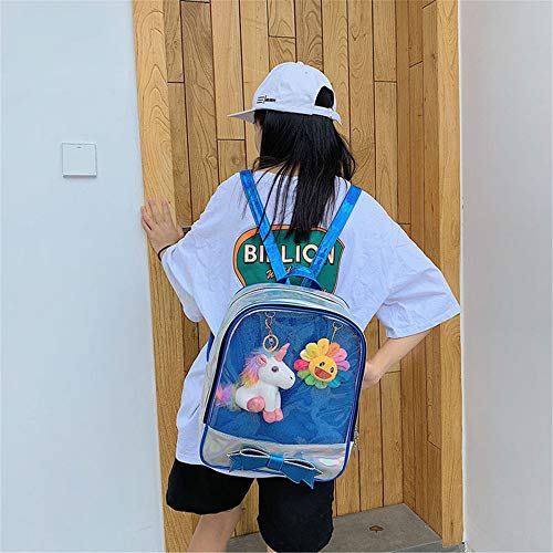ZGCP Bolso de gelatina de doble hombro bolsa de estudiante de secundaria de arco transparente de nueva moda