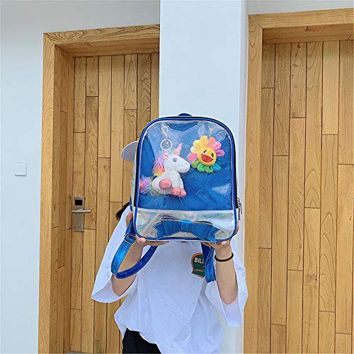 ZGCP Bolso de gelatina de doble hombro bolsa de estudiante de secundaria de arco transparente de nueva moda