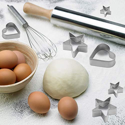 Zhongdawei - Cortador de galletas (10 piezas, pequeño, acero inoxidable, cortador de galletas, juego de cortador geométrico, herramientas para hornear, fondant Navidad