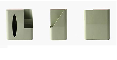 ZHUANQIAN Hecho de Material Reciclado Hogar Cocina Tejido de Escritorio Caja de Almacenamiento Organizador Controlador Remoto Soporte de Caja de Papel multifunción, Verde, 19 * 12.5 * 17.5cm
