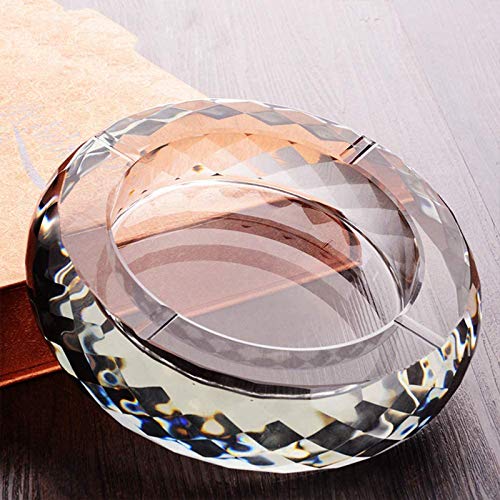 Zidao A Prueba de Viento cenicero de Cristal Moderna, Ronda Grande cenicero Decorativo Suelo Antideslizante Conveniente para la Oficina jardín Interior Exterior de Estilo Moderno,A