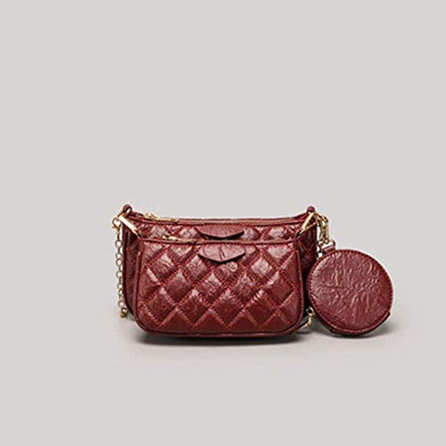Zjcpow 3PCS Bolsas de Bolso de Cuero de la PU de Las Mujeres fijaron a Las Mujeres Bolsa Bolsas Crossbody for Monedero de Las Mujeres, Bolso de Hombro Negro xuwuhz (Color : Red Shoulder Bag)
