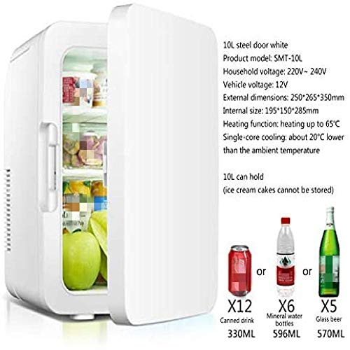 ZLM Mini refrigerador para automóvil, refrigerador pequeño, Mini refrigerador para automóvil, congelador para Dormitorio, refrigerador con congelador bajo mostrador, refrigerador portátil Blanco