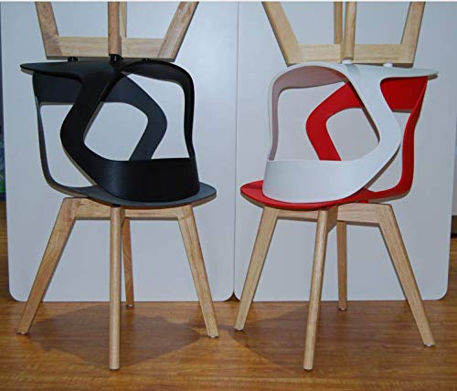ZMALL - Sillas de comedor creativas nórdicas para café, respaldo de arte calado, patas de madera maciza, estructura estable, apto para restaurantes, cafeterías, bares, juego de 4