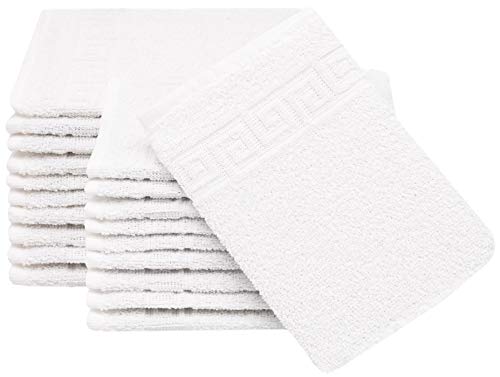 ZOLLNER 20 Manoplas de baño de algodón, Blanco, 16x22 cm