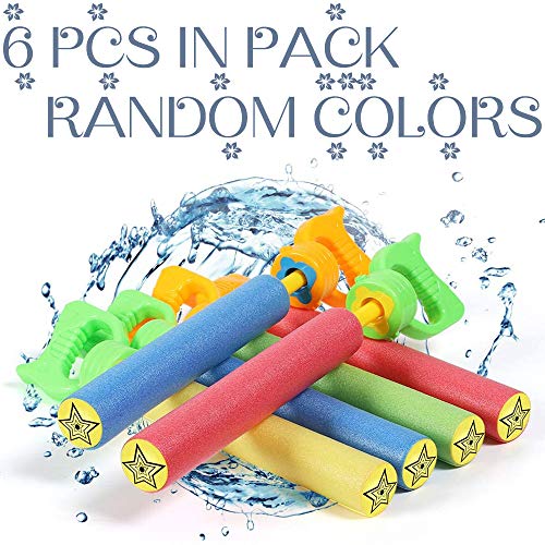 ZoneYan Pistola de Agua de Espuma, Pistola Acuatica, Super Pistola de Espuma, Pistola de Agua Juguete Niños Adultos, Pistola de Agua para Piscina, Water Gun Ideal para Batalla de Agua, Playa(6 Pcs)