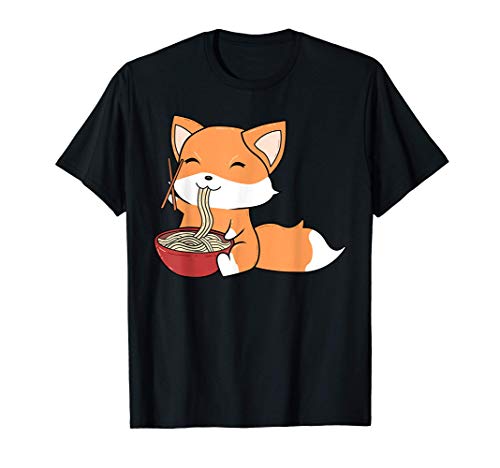 Zorro Comiendo Pasta Fideos Japoneses Sopa de Fideos Plato Camiseta
