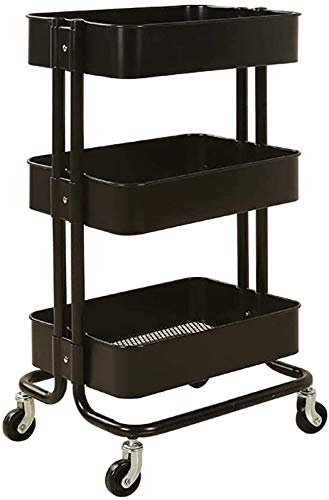 ZRABCD Carretilla Servicio Carro Herramienta Salón Banco de Trabajo Móvil,Banda Brazo Ruedas Acero Inoxidable Multifunción Carretilla,por Salón de Belleza Barbería Hotel Práctico/Neg