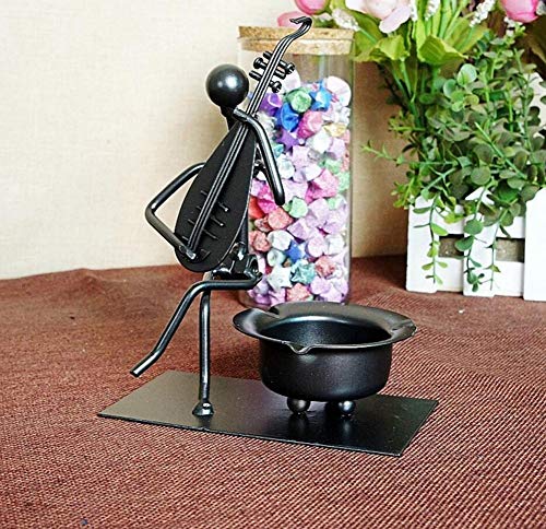 ZTMN Cenicero Vintage de Metal Adornos de decoración del hogar Regalo de cenicero de cigarros (15 * 8 * 15 cm) Negro (Color: C)