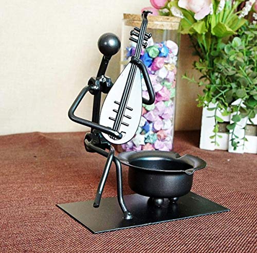 ZTMN Cenicero Vintage de Metal Adornos de decoración del hogar Regalo de cenicero de cigarros (15 * 8 * 15 cm) Negro (Color: C)