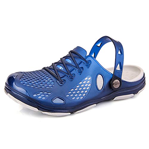 Zuecos Hombre Playa Piscina Sanitarios Enfermera Goma Verano Zapatillas de Trabajo Sandalias Negro Azul Amarillo 40-45 Azul 43