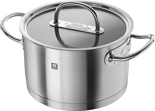 Zwilling Prime - Olla Alta de 20 centímetros con Tapa en Cristal y Acero, Capacidad 4 litros