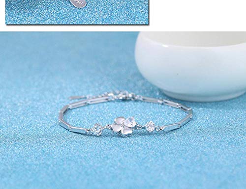 ZWMM Joyas De Plata Y Plateadas para Mujer De Europa Y América Pulsera Femenina Ajustable Joyería De Diamantes De Pasto