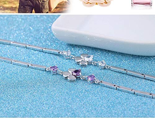 ZWMM Joyas De Plata Y Plateadas para Mujer De Europa Y América Pulsera Femenina Ajustable Joyería De Diamantes De Pasto