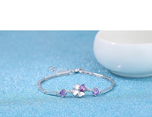 ZWMM Joyas De Plata Y Plateadas para Mujer De Europa Y América Pulsera Femenina Ajustable Joyería De Diamantes De Pasto