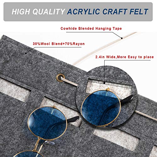 ZWOOS Organizador de Almacenamiento para Gafas de Sol 15 Ranuras De Tela De Fieltro Billetera Expositor de Gafas para Gafas de joyería para el hogar