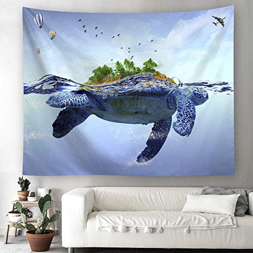 ZYLSZBD Tapiz De Tapices para La Sala De Estar DormitorioTela Decorativa con Estampado de Tortugas-Imagen 4_El 150X150cm