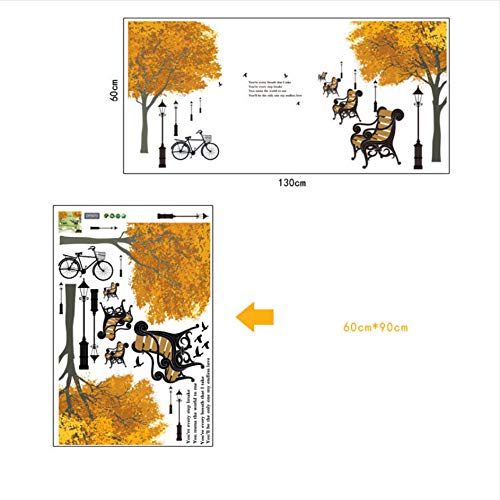 Zyunran PVC arce bosque bicicleta letras inglesas luces de la calle etiqueta de la pared del arte de la pared de fondo pegatinas de pared decoración para el hogar 130 * 60 cm