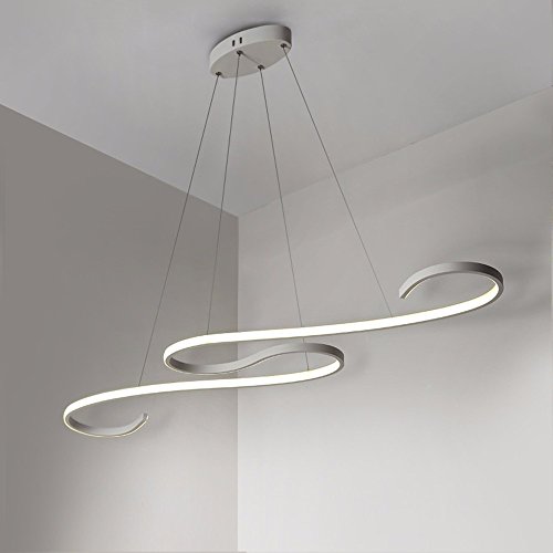- Rivi - Moderna lámpara en suspensión con bombillas LED. Artículo artesanal, realizado en acrílico, perfecto para restaurantes, oficinas, salones, dormitorios, cafeterías y bares