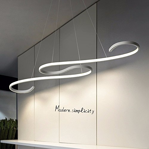 - Rivi - Moderna lámpara en suspensión con bombillas LED. Artículo artesanal, realizado en acrílico, perfecto para restaurantes, oficinas, salones, dormitorios, cafeterías y bares