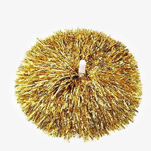 1 docena de pompones Crivers, 12 pompones de animadora para bailar y deportes, dorado