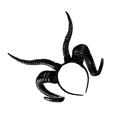 1 Juego De Halloween Accesorio Del Pelo Creativo Ovejas De Cuerno En Forma De Sombreros Y Gorros Mano Bricolaje Puntales Portátil Hairband Cosplay Accesorios Demonio Mal Diadema Negro