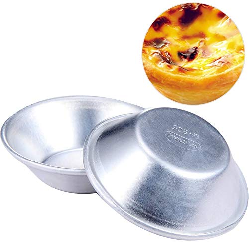 10 Piezas Pastel Estilo Pastel Pasteis de Nata Horno Hornear Redondo Natillas Lata Pastel Herramienta Pastel Molde (10pcs) - Como Imagen Show, 10pcs