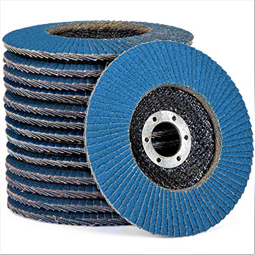 10 unidades / Discos profesionales / Azul/ Ø 125 mm / grano 100 / Inox / Discos de lija / Láminas