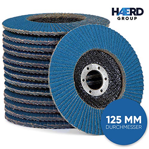 10 unidades / Discos profesionales / Azul/ Ø 125 mm / grano 100 / Inox / Discos de lija / Láminas