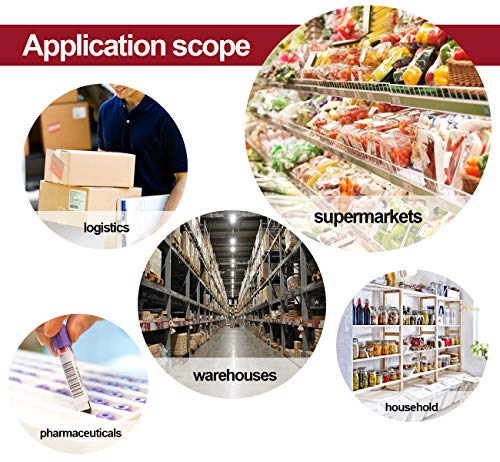 1000 etiquetas de alimentos para congelador, etiquetas autoadhesivas de fecha 50 x 25 mm, extraíbles y impermeables, color blanco y rojo