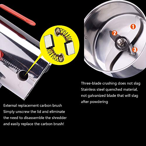1000G Eléctrico Hierba Molino Del Grano Cereales Especias Molinillo De Una Máquina Harina, La Oscilación Del Tipo De Acero Inoxidable Molino Grinder Para Uso Doméstico Y Profesional,US 110V