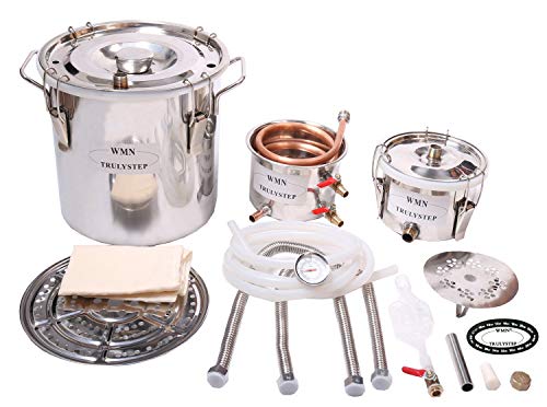 10L Kit de destilación de para el hogar destilador de acero inoxidable; para la elaboración casera de vino, alcohol, cerveza o destilación de agua