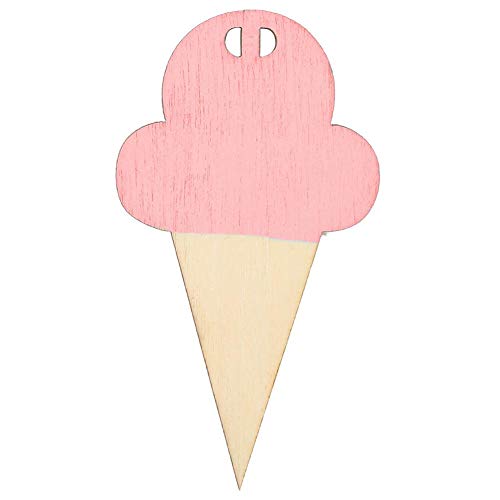 10Unids Guirnalda Cono de Helado De Madera Colgando para decoración de Apartamento Dormitorio Sala de Estar Art Party Telón de Fondo Decoración(Pink)