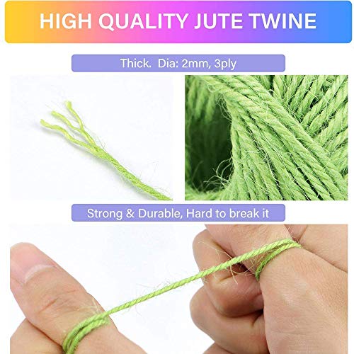 11 colores cordel de yute, colorido hilo de yute natural, Cuerda de cordel natural, cuerda de cordel para Obras de Arte, Decoración, Regalos, Paquetes, Artesanía de Bricolaje, Jardín Deco